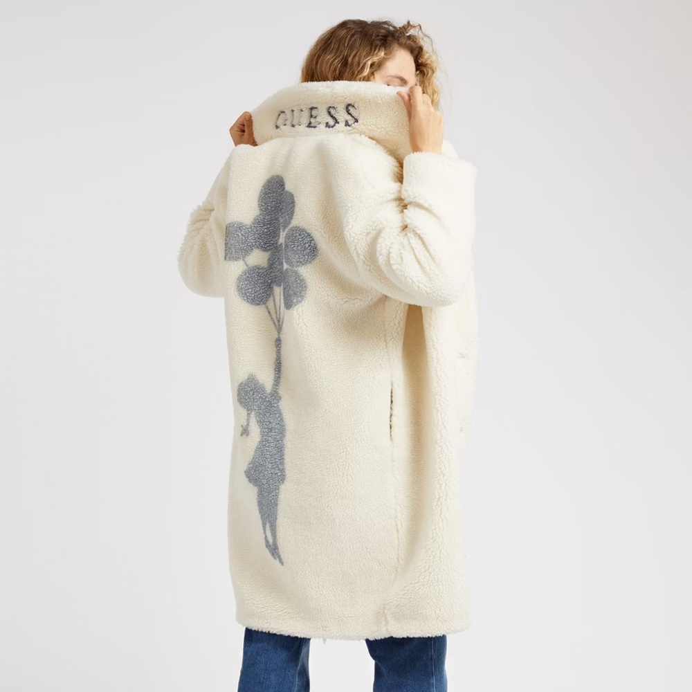 Banksy GUESS faux fur coat